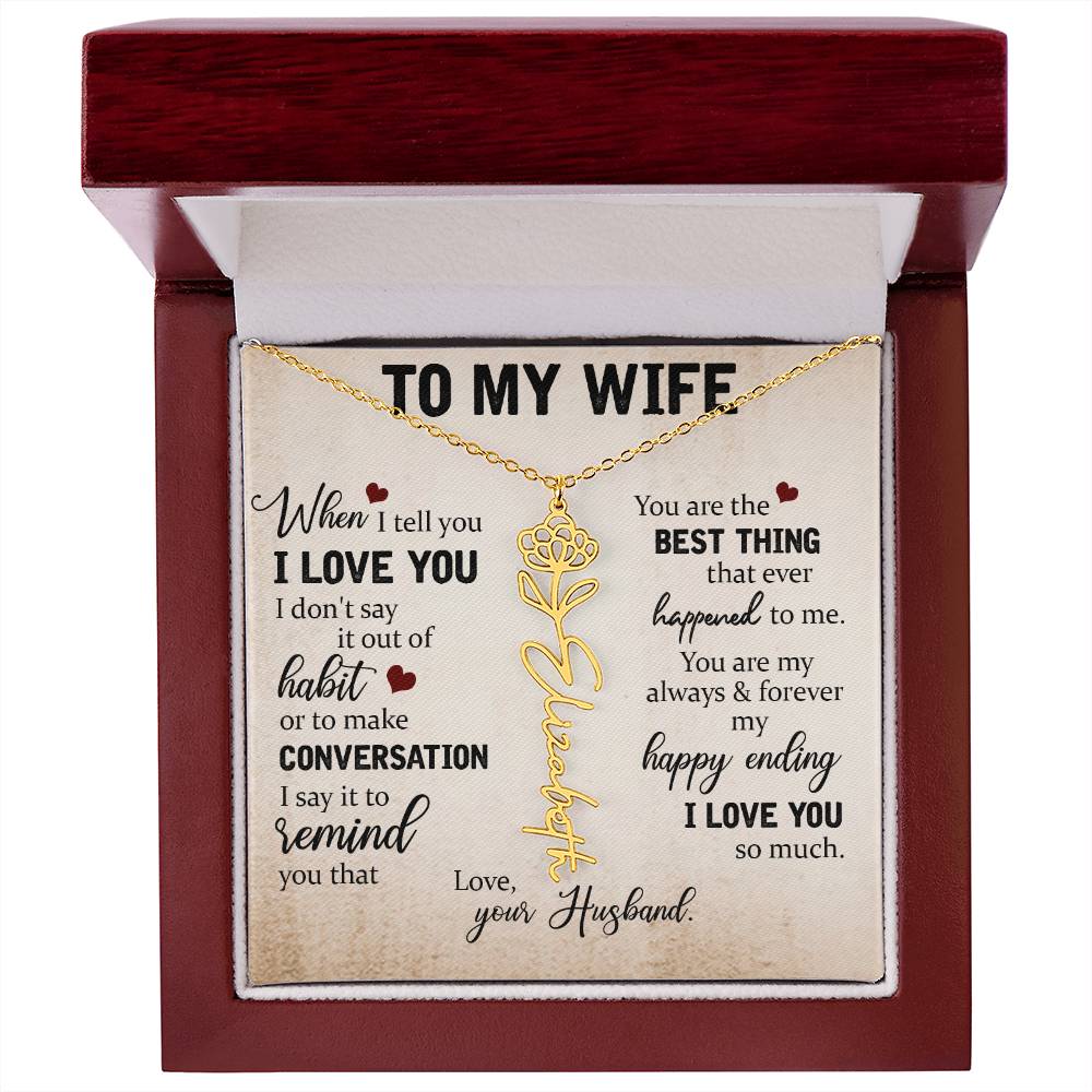 Necklace Gift for Wife - Custom Message Card Jewelry - Jewelry Inns