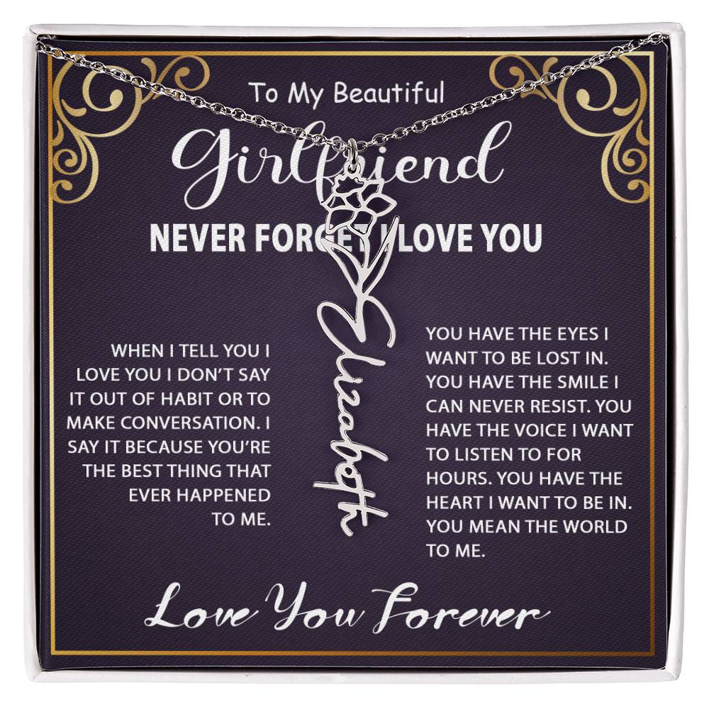 Personalized Name Necklace - Flower Name Necklace - Jewelry Inns