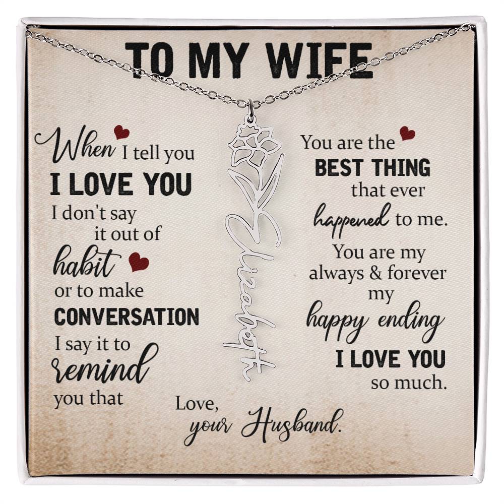 Necklace Gift for Wife - Custom Message Card Jewelry - Jewelry Inns