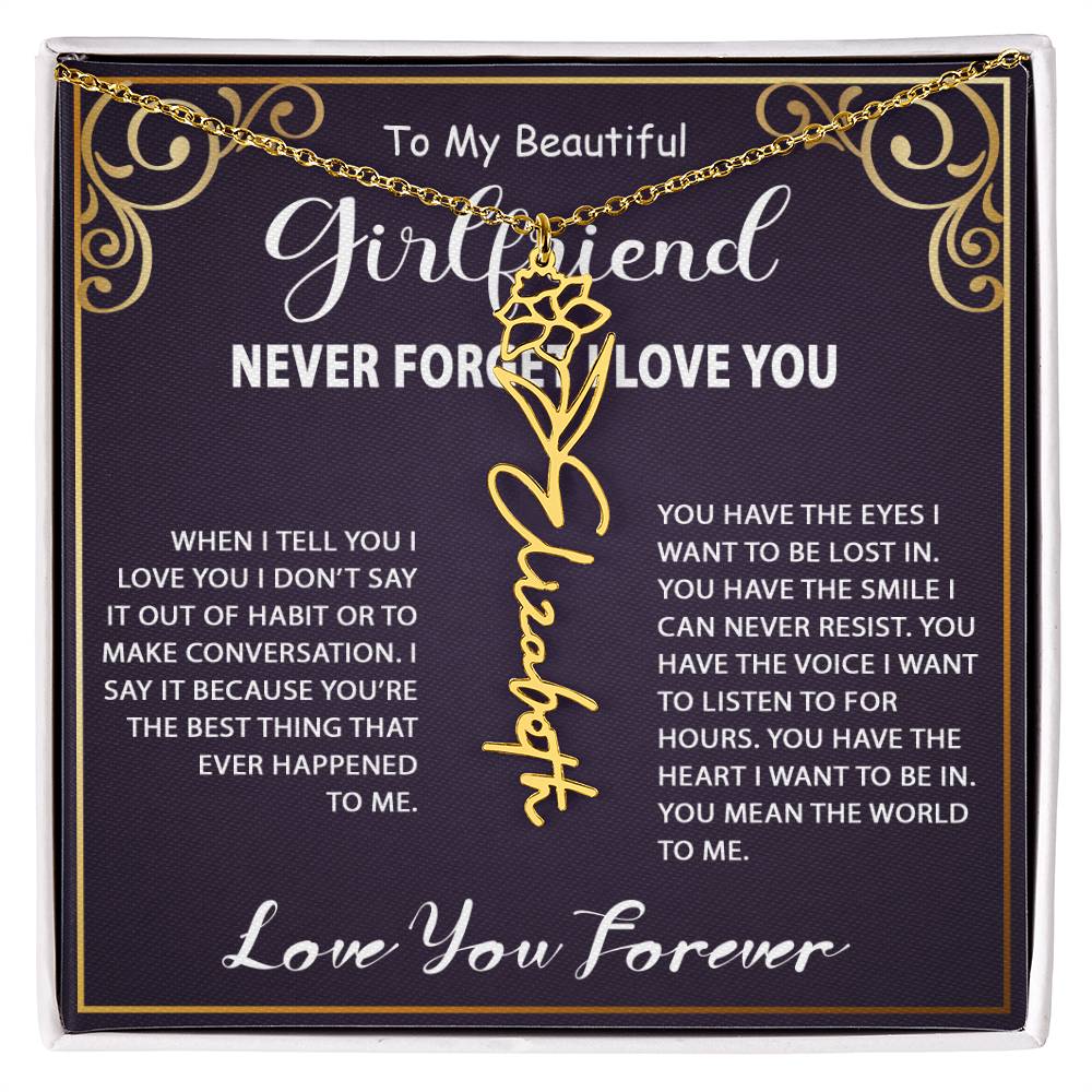 Personalized Name Necklace - Flower Name Necklace - Jewelry Inns