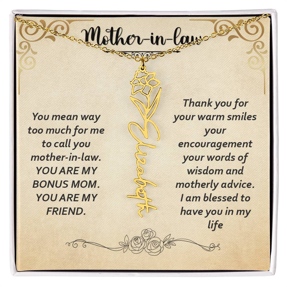 Flower Name Necklace - Custom Message Card Jewelry - Jewelry Inns