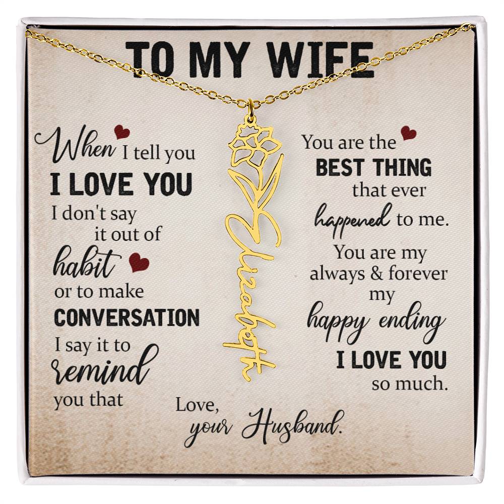 Necklace Gift for Wife - Custom Message Card Jewelry - Jewelry Inns