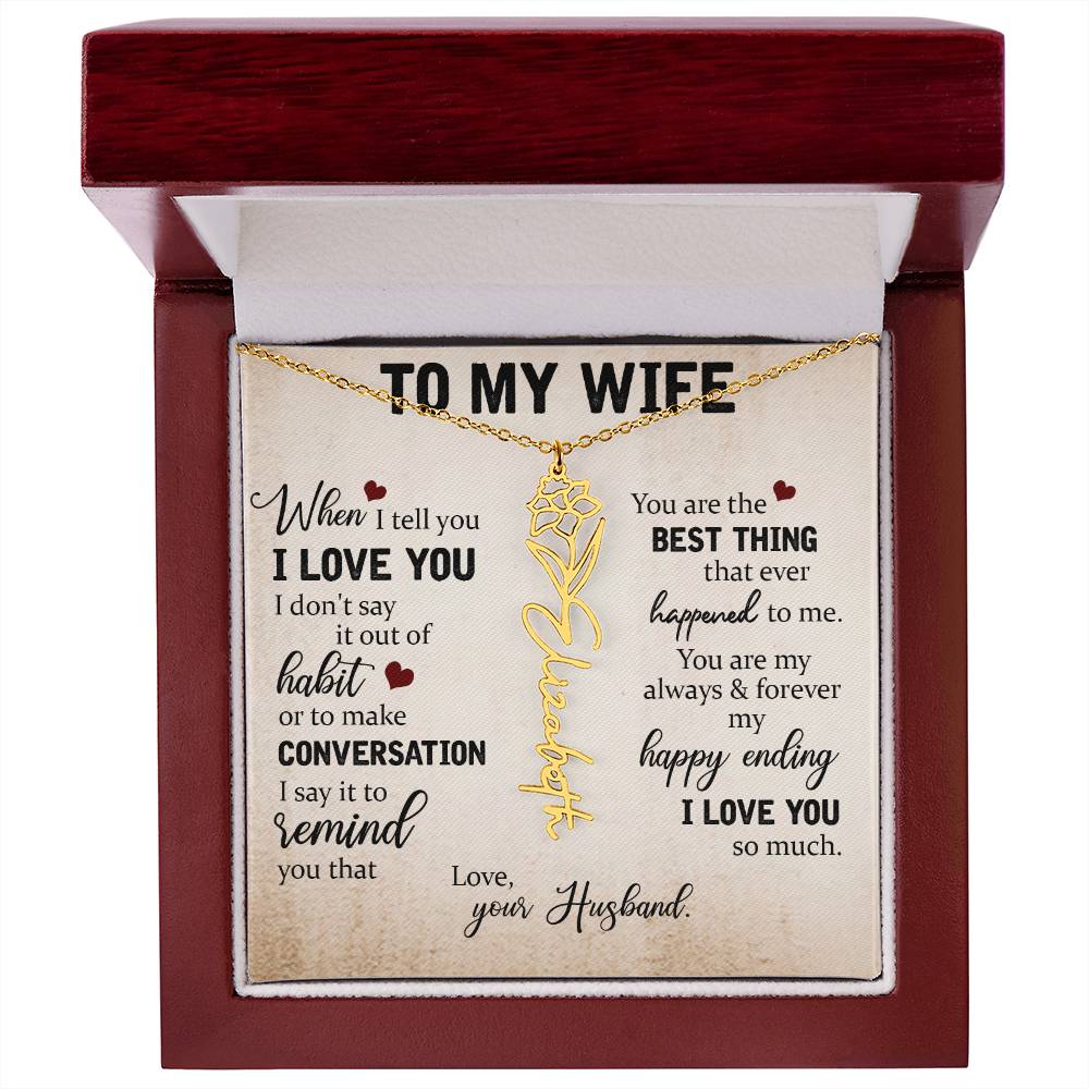 Necklace Gift for Wife - Custom Message Card Jewelry - Jewelry Inns