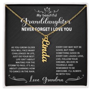 Custom To My Granddaughter Gift Multi Vertical Name Necklace #e295