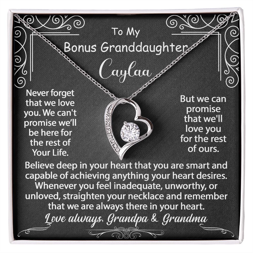 To My Granddaughter Necklace Gift - Believe deep in your heart - Forever Love #e72d v.5