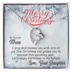 Personalized To My Mom Forever Love Necklace From Daughter & Son - Merry Christmas #e202