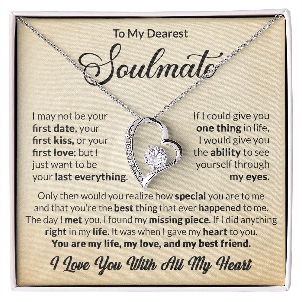 Soulmate Pendant Necklace Gift For Wife Girlfriend Valentine's Day Birthday Anniversary Love Quote Message Card Forever Love Jewelry For Her #e231 - Image 4