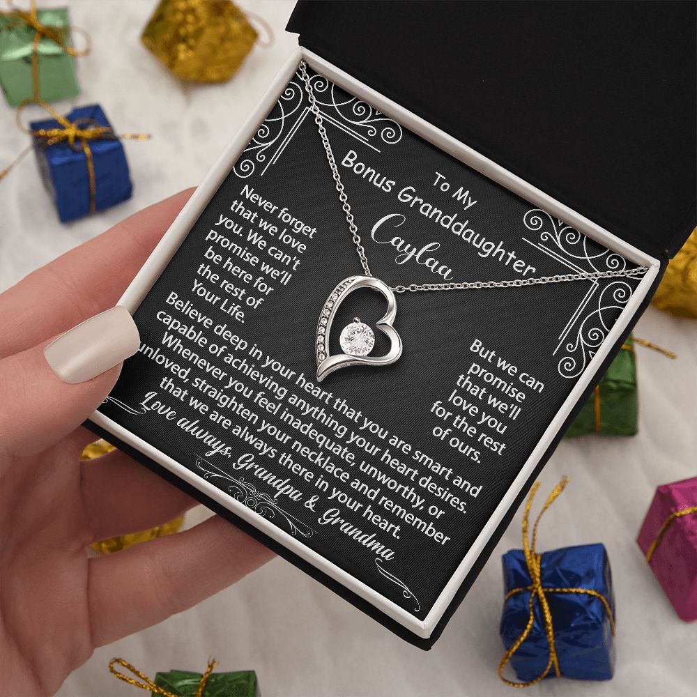 To My Granddaughter Necklace Gift - Believe deep in your heart - Forever Love #e72d v.5 - Image 2