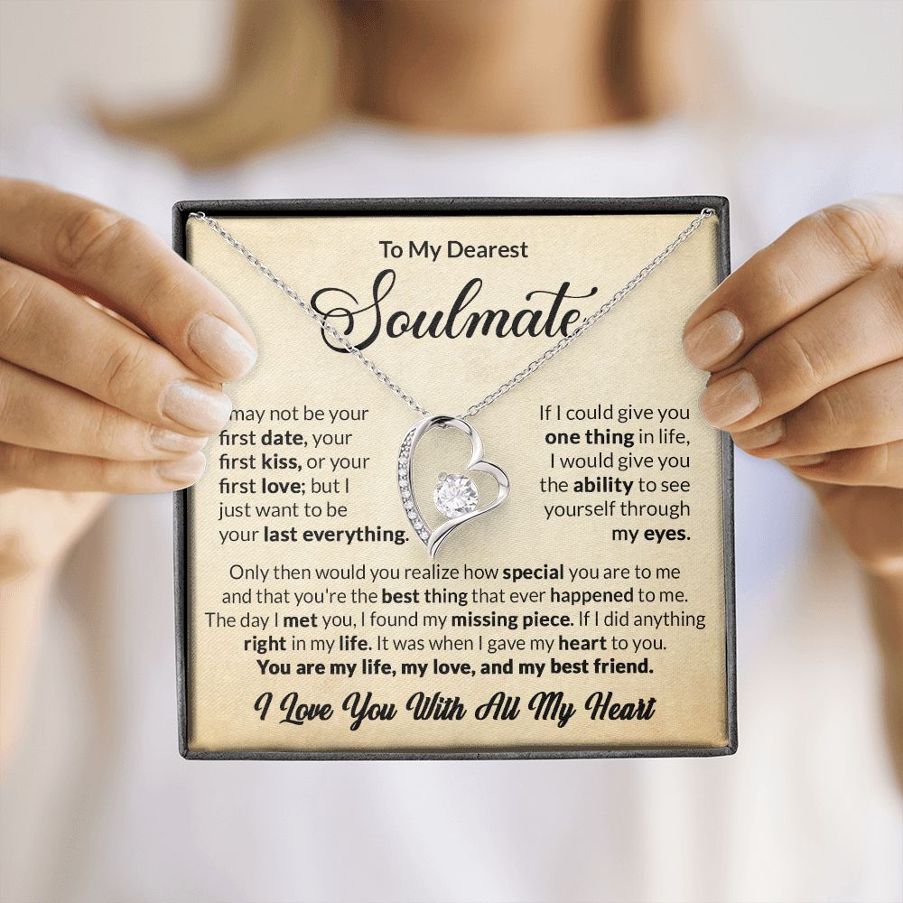 Soulmate Pendant Necklace Gift For Wife Girlfriend Valentine's Day Birthday Anniversary Love Quote Message Card Forever Love Jewelry For Her #e231 - Image 9