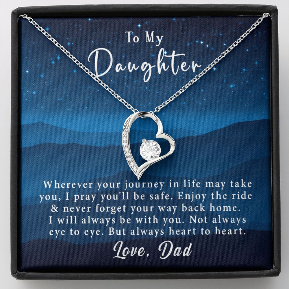 To My Daughter Forever Love Necklace Gift From Dad - Always heart to heart #e220 - Image 10