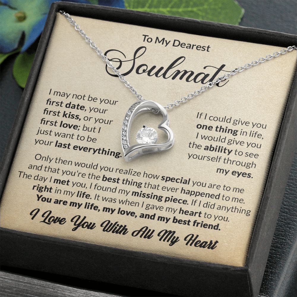 Soulmate Pendant Necklace Gift For Wife Girlfriend Valentine's Day Birthday Anniversary Love Quote Message Card Forever Love Jewelry For Her #e231 - Image 5