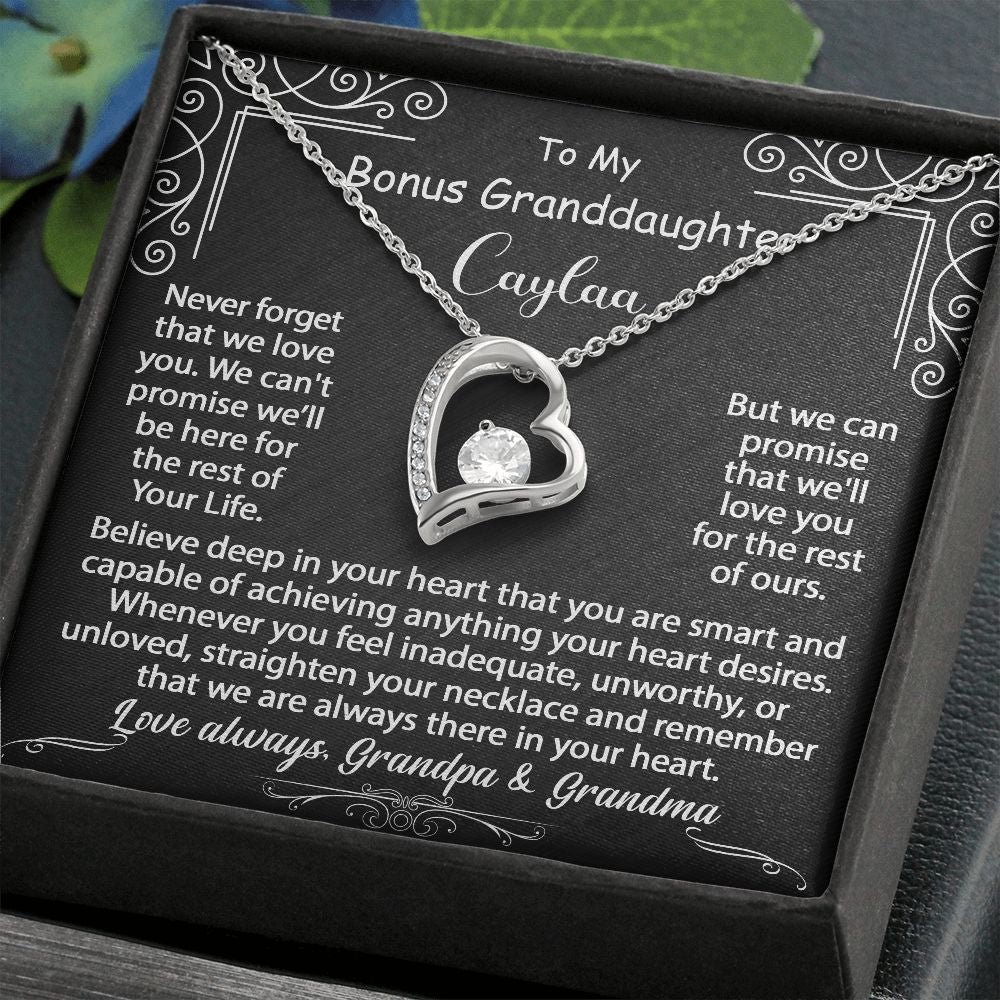 To My Granddaughter Necklace Gift - Believe deep in your heart - Forever Love #e72d v.5 - Image 3