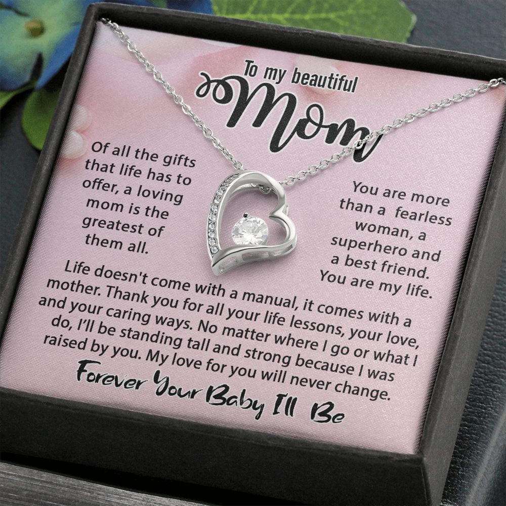 To My Mom Necklace, Mom Birthday Gift From Daughter & Son, Mother's Day Ideas Love Quote Message Card Forever Love Jewelry For Her #e232 - Image 7