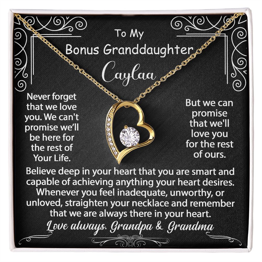 To My Granddaughter Necklace Gift - Believe deep in your heart - Forever Love #e72d v.5 - Image 4