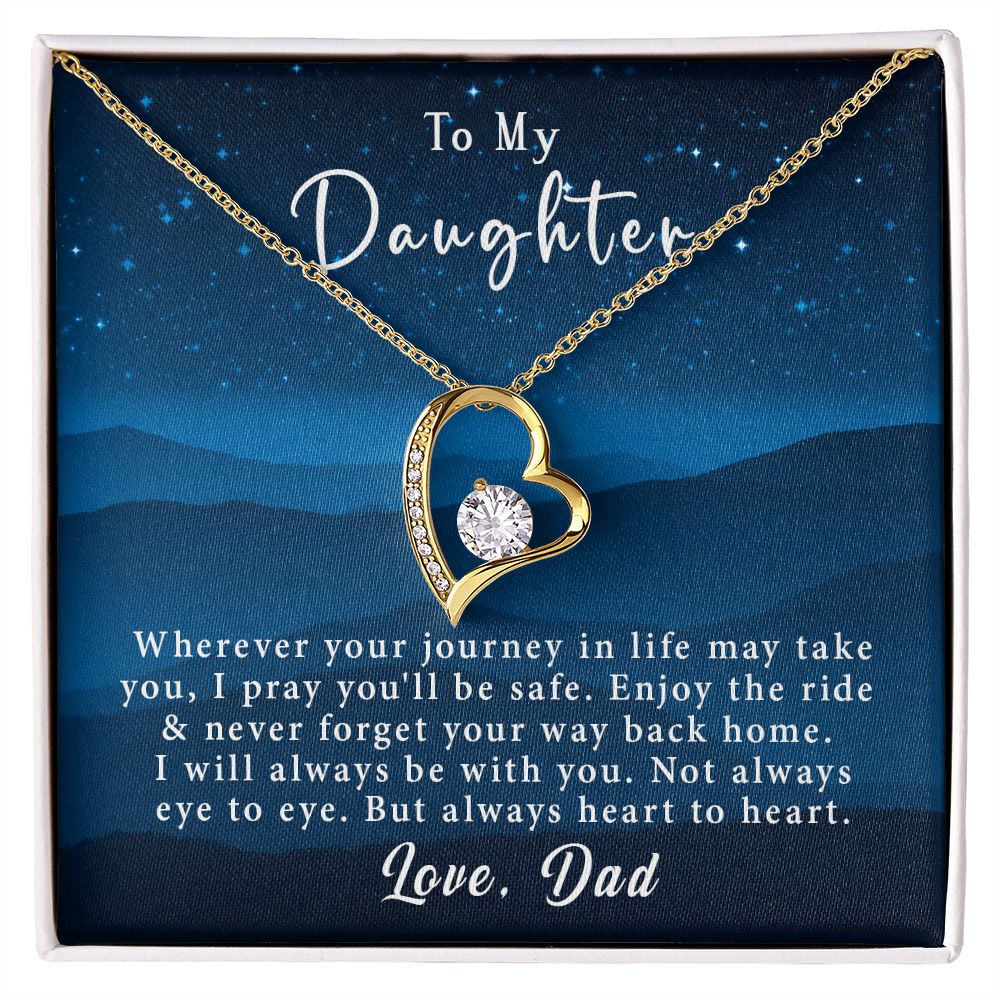 To My Daughter Forever Love Necklace Gift From Dad - Always heart to heart #e220 - Image 5
