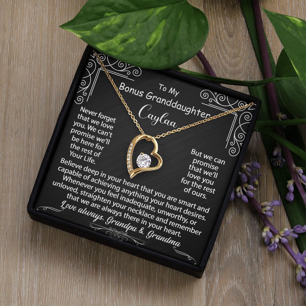 To My Granddaughter Necklace Gift - Believe deep in your heart - Forever Love #e72d v.5 - Image 5