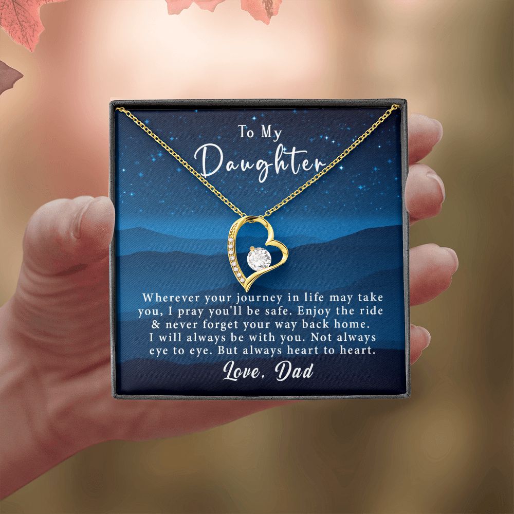 To My Daughter Forever Love Necklace Gift From Dad - Always heart to heart #e220 - Image 12