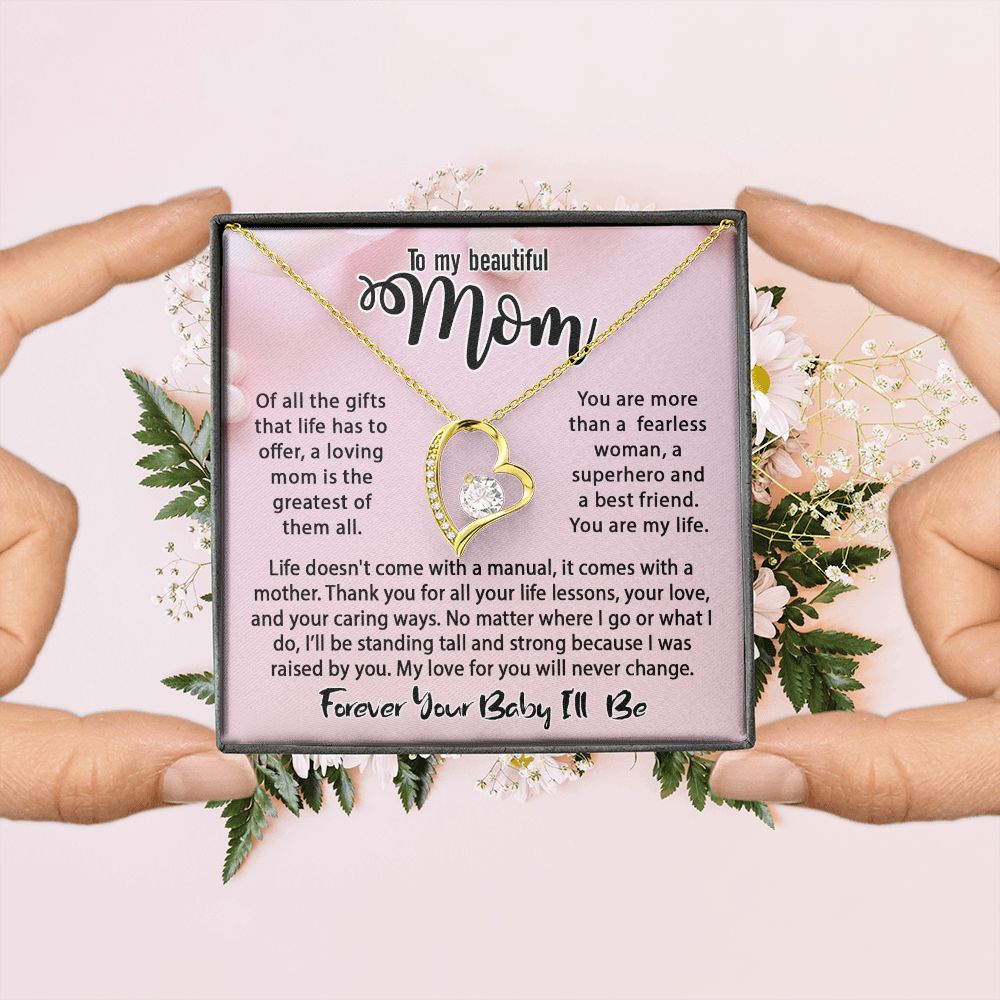 To My Mom Necklace, Mom Birthday Gift From Daughter & Son, Mother's Day Ideas Love Quote Message Card Forever Love Jewelry For Her #e232 - Image 6
