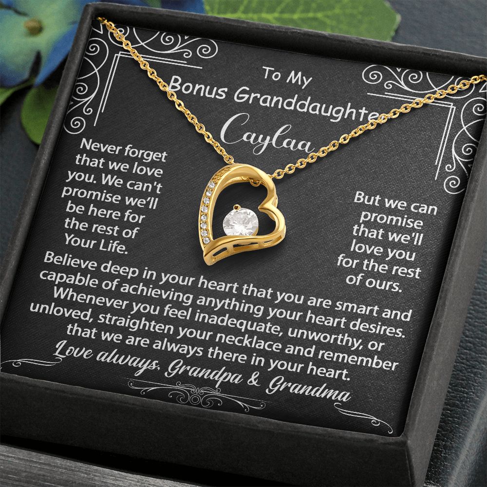 To My Granddaughter Necklace Gift - Believe deep in your heart - Forever Love #e72d v.5 - Image 6