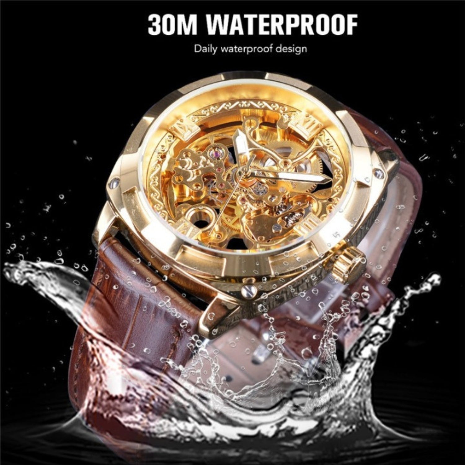 Mens Watches - Classic Mechanical Transparent Watch Gift, Waterproof #e284 - Image 2
