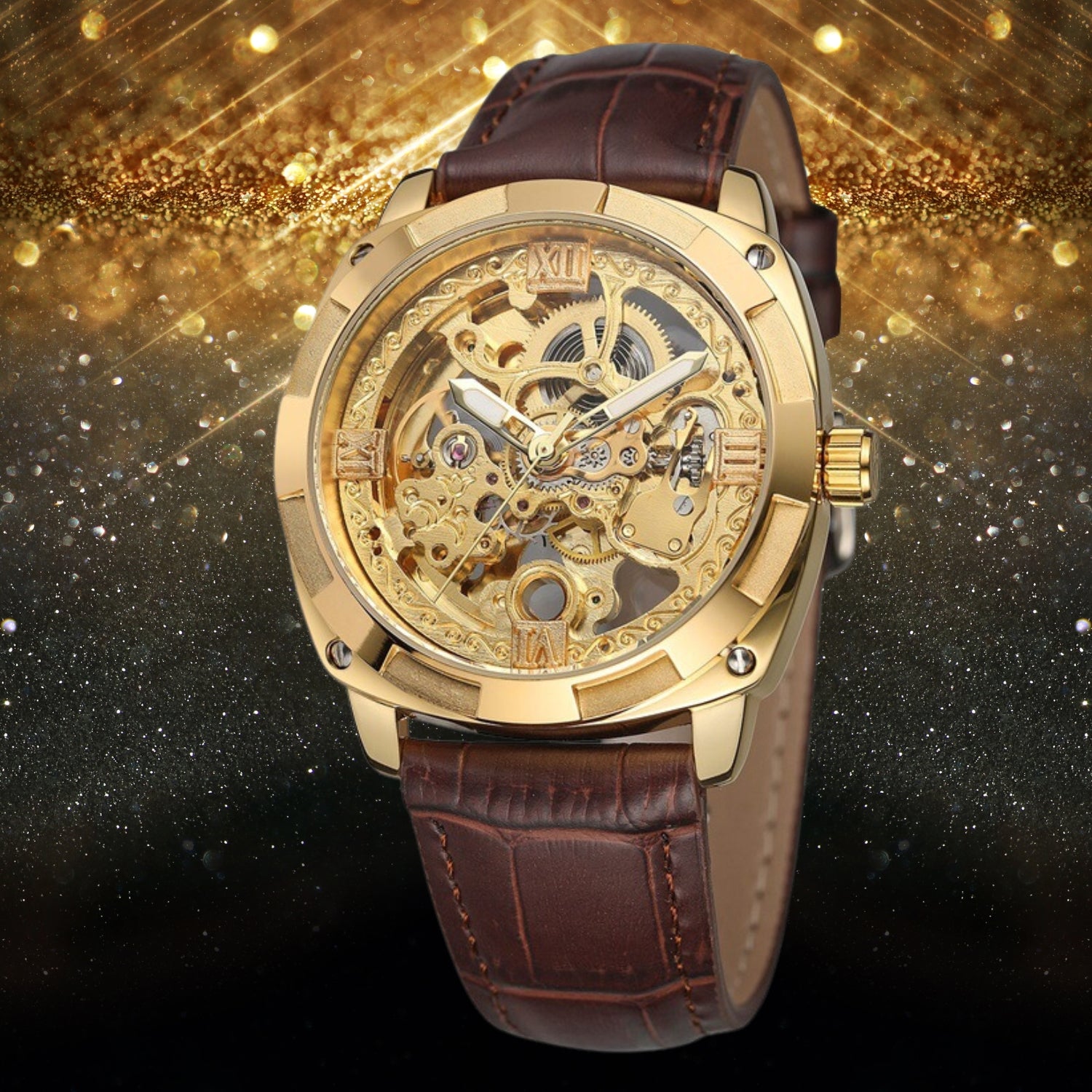 Mens Watches - Classic Mechanical Transparent Watch Gift, Waterproof #e284 - Image 7