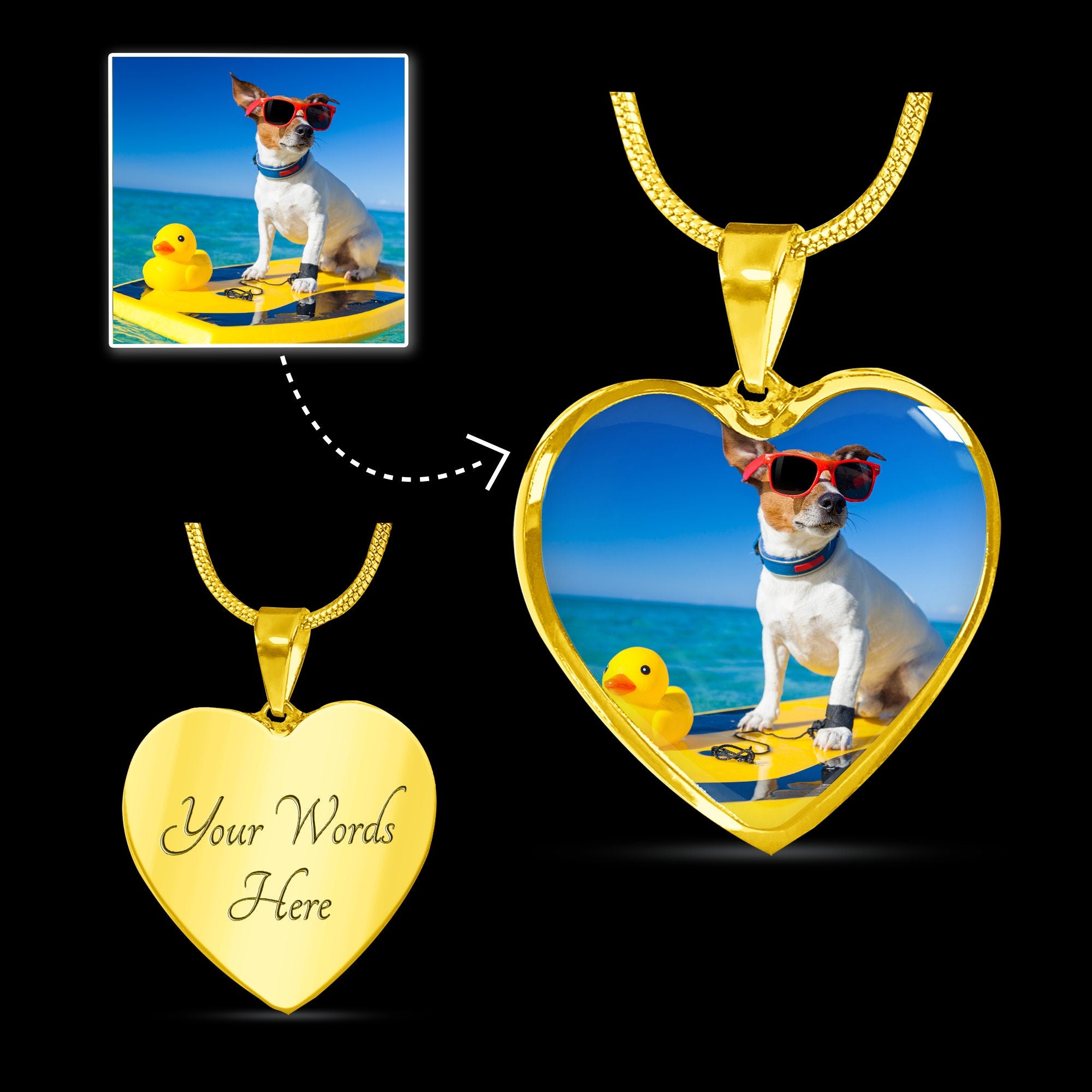 Personalized Dog Mom Engraving Necklace - Luxury Heart Necklace #e51 - Image 4