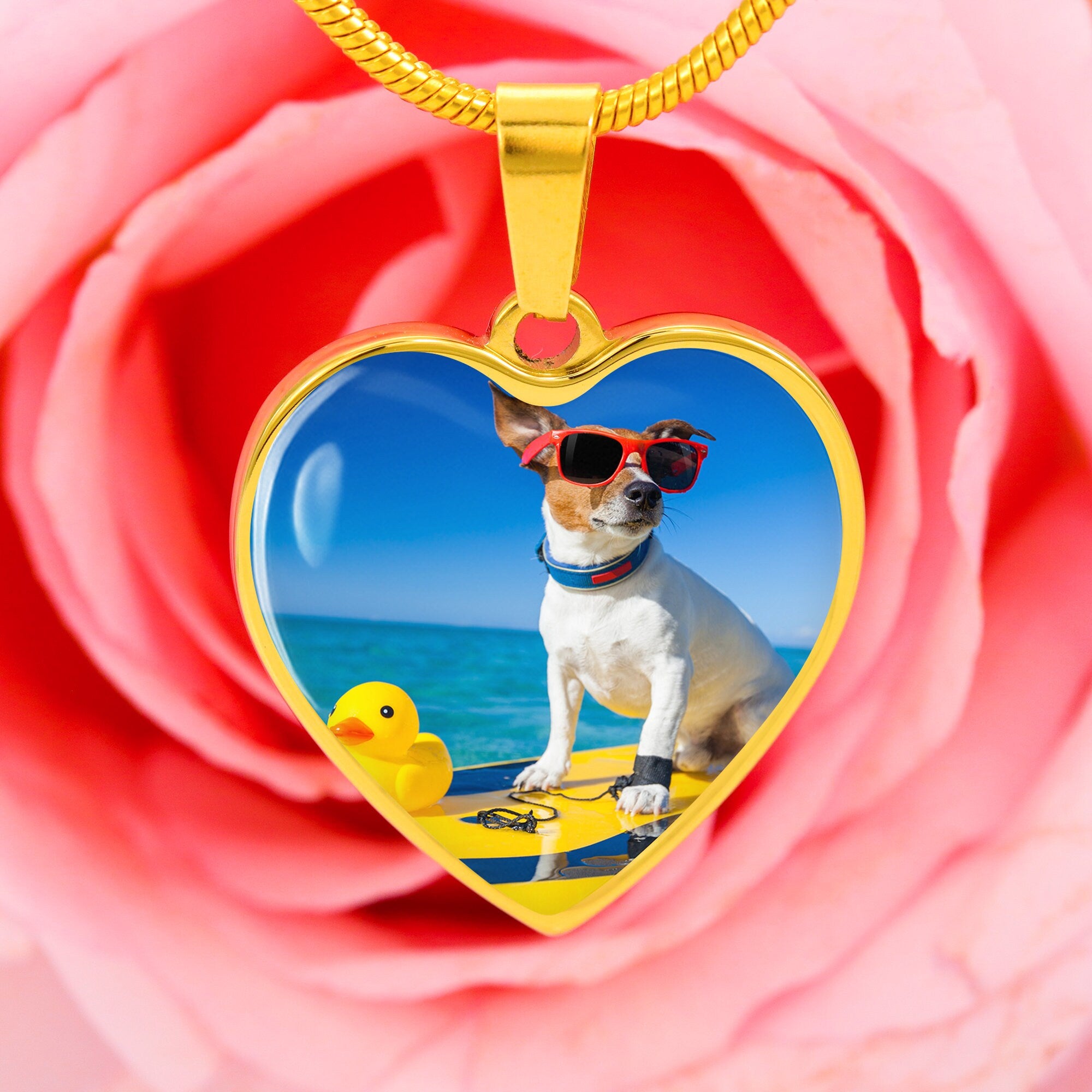 Personalized Dog Mom Engraving Necklace - Luxury Heart Necklace #e51 - Image 8