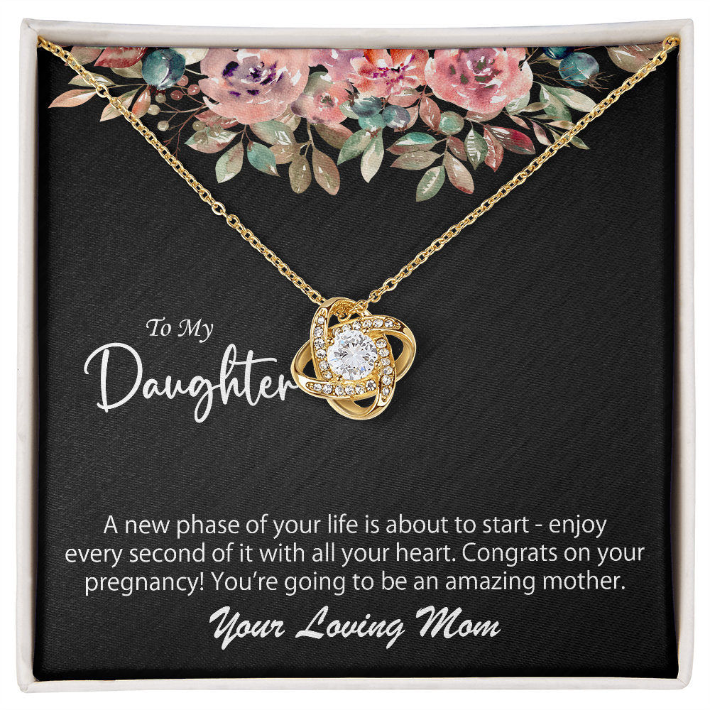 To My Daughter Pregnancy Necklace Gift For Her, 14K White Gold And 18K Yellow Gold Gift For Daughter, Jewelry Custom Gift Card From Mom - Image 8