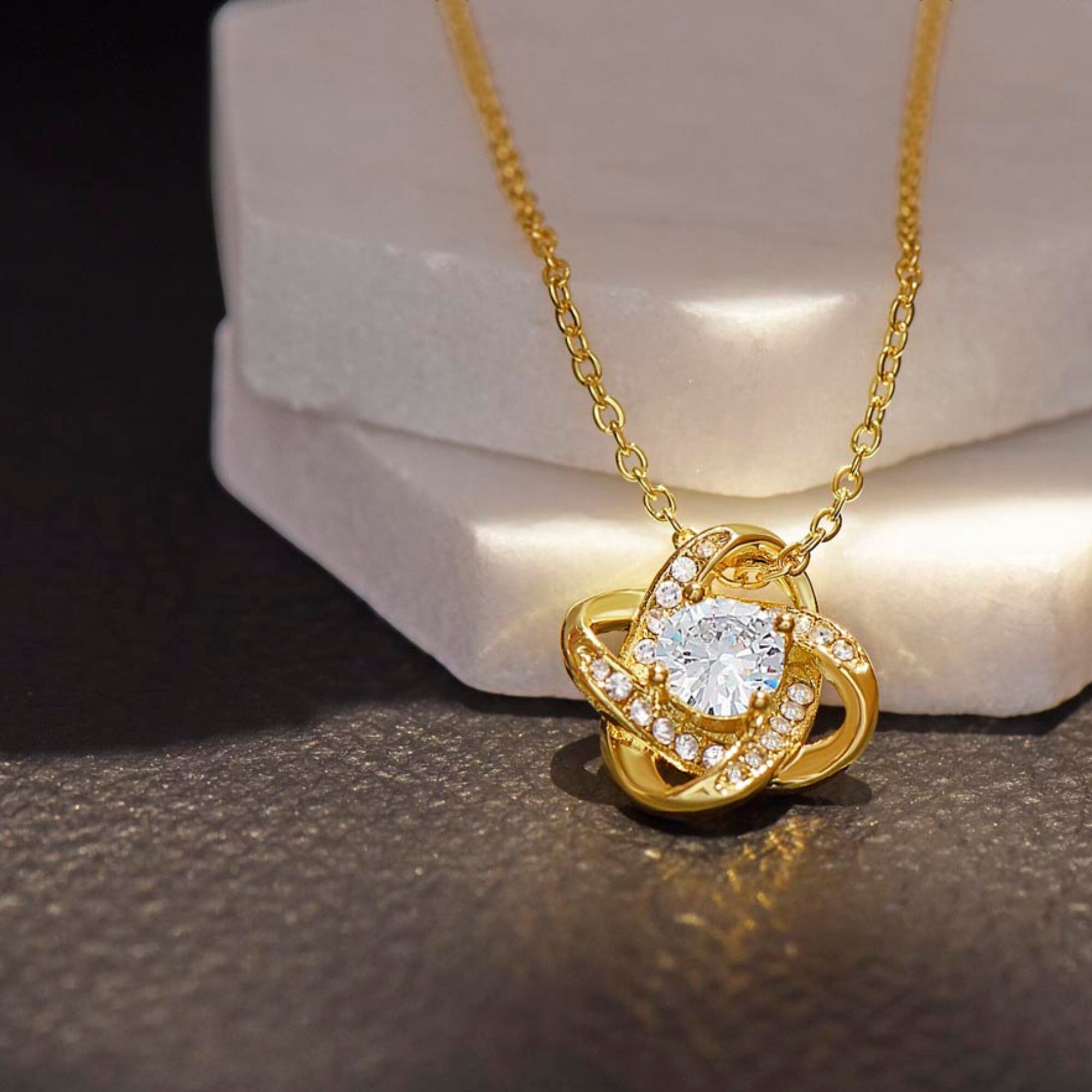 To My Daughter Pregnancy Necklace Gift For Her, 14K White Gold And 18K Yellow Gold Gift For Daughter, Jewelry Custom Gift Card From Mom - Image 3