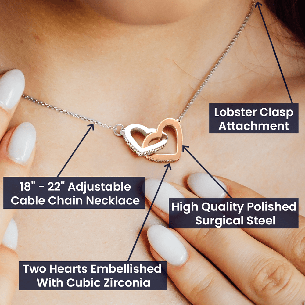 To My Granddaughter Gift On Her Pregnancy - Interlocking Hearts Necklace #e67 - Image 12